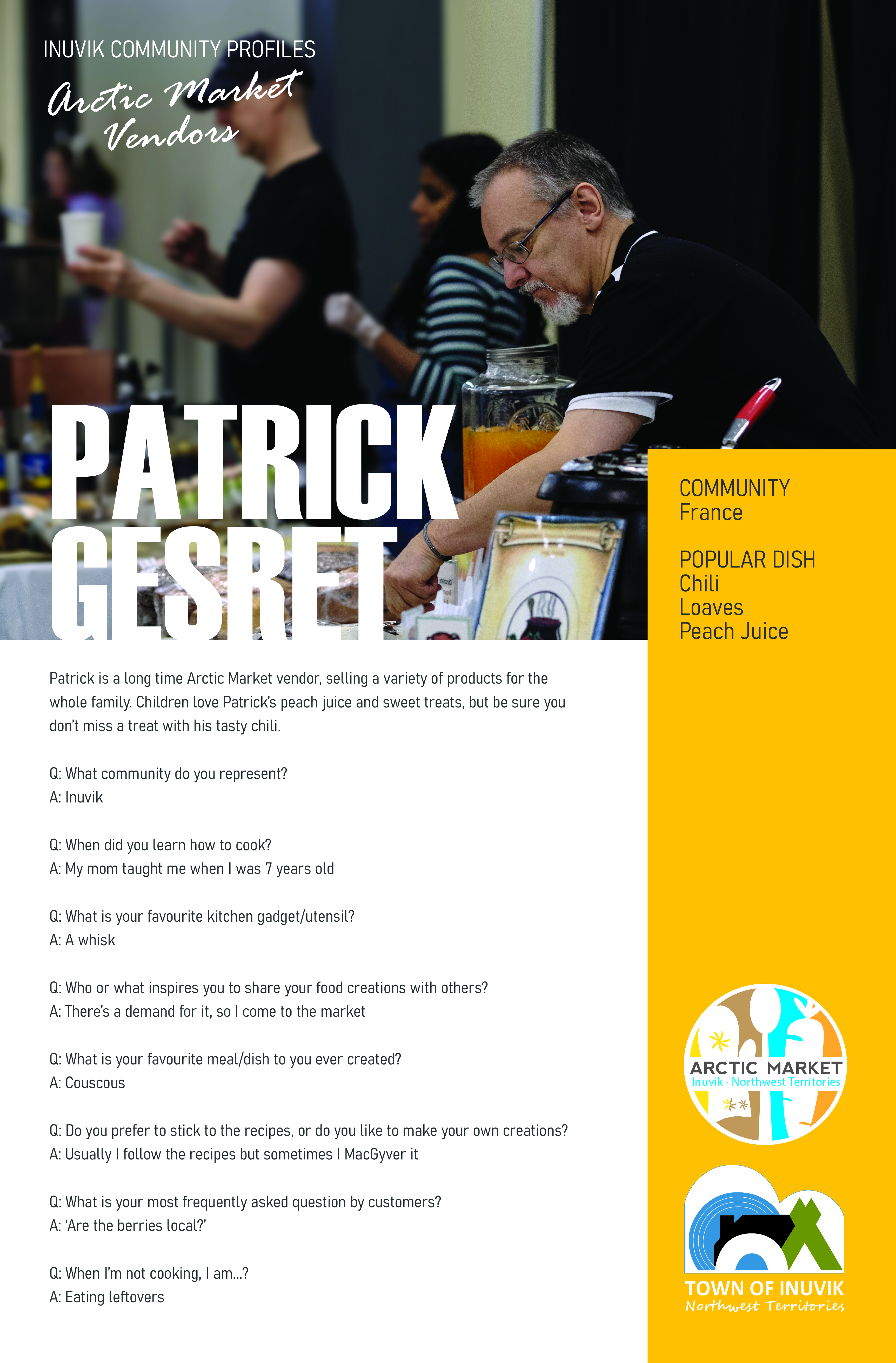 Patrick Gesret Food Vendor Profile