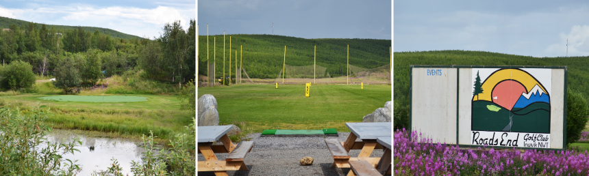 Collage of Roads End Golf Course in Inuvik.